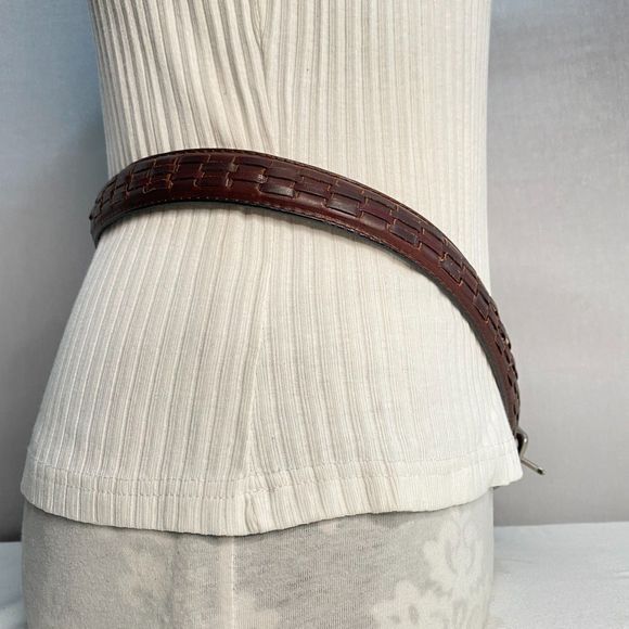 Mens Distressed Belt 40 Waist Brown Oiled And Tanned Cowhide - Picture 3 of 11